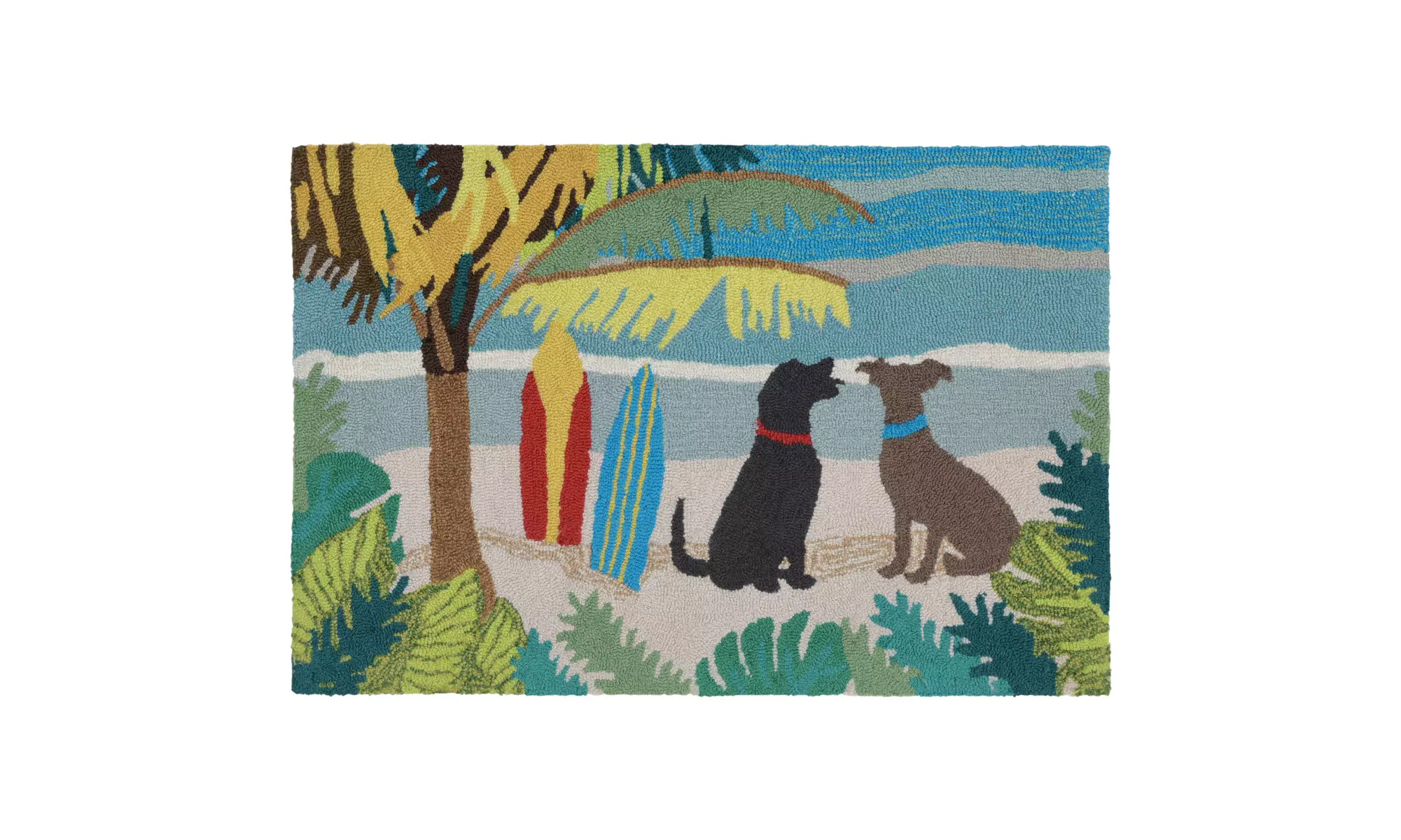 Liora Manne Frontporch Dog Beach Indoor/Outdoor Rug Ocean - Primary Image