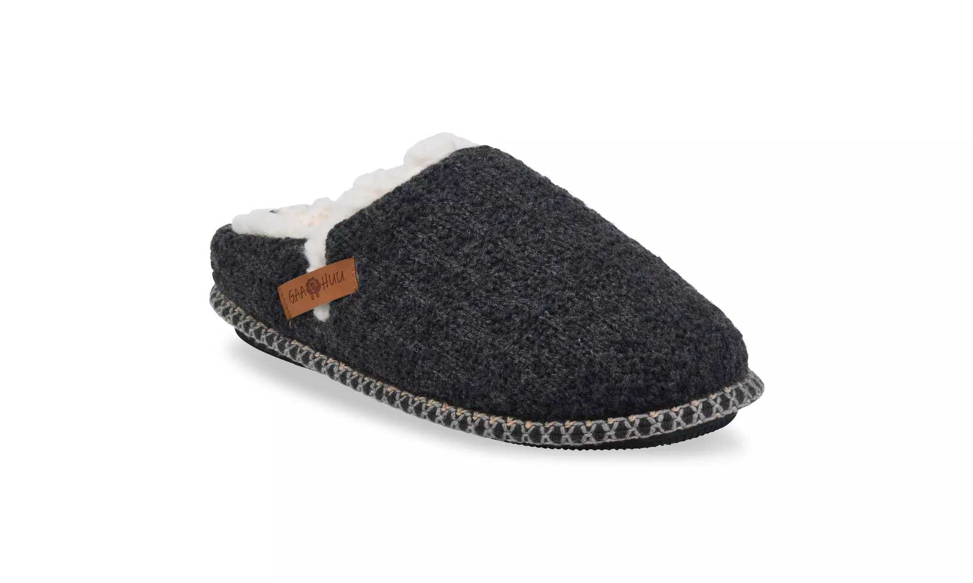 Gaahuu Women's Knit Clog Slipper with Faux Fur Lining and Memory Foam - Second Medium