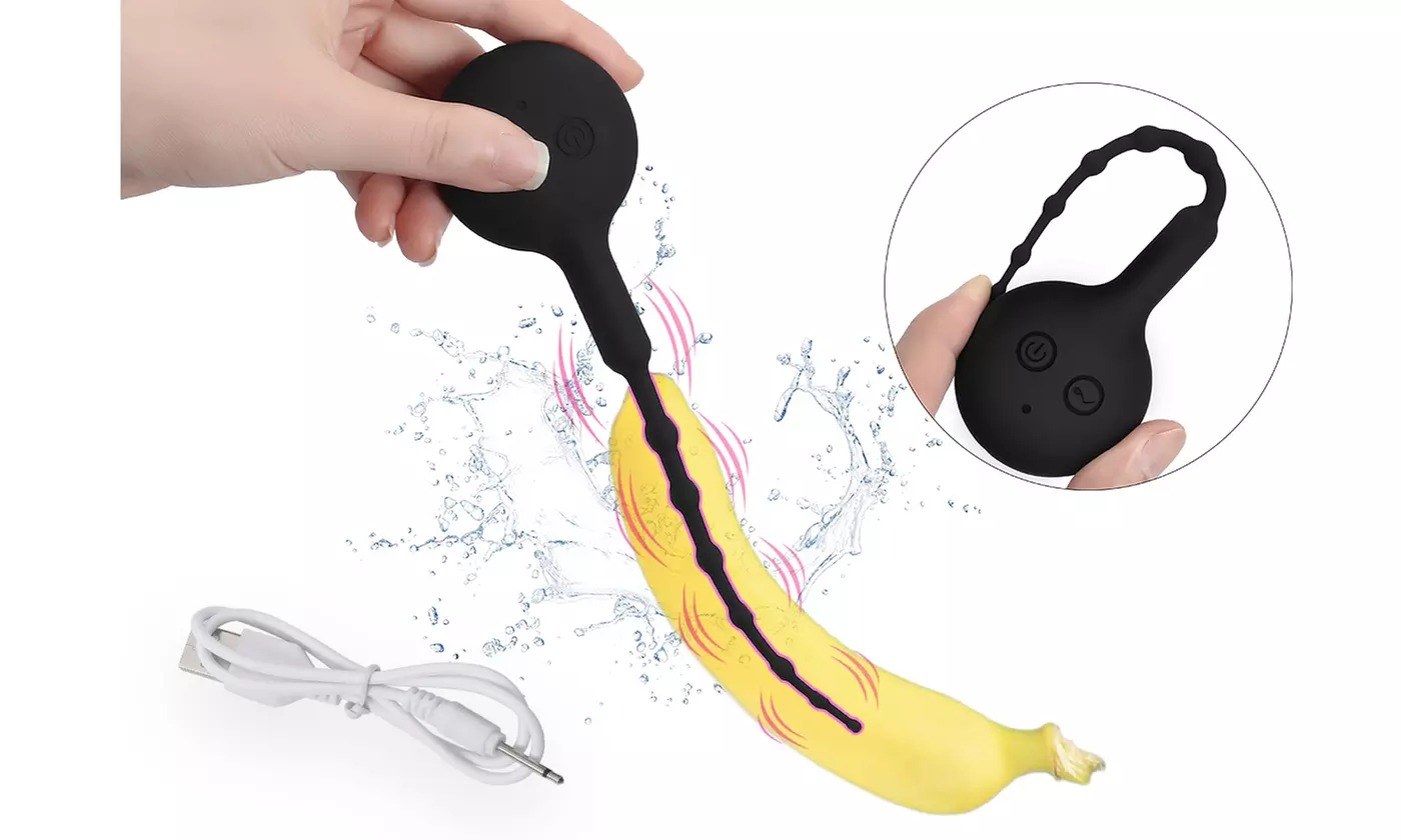 Silicone Beaded G-spot Plug Long Stretcher Dilator Plug Vibrator - Primary Image
