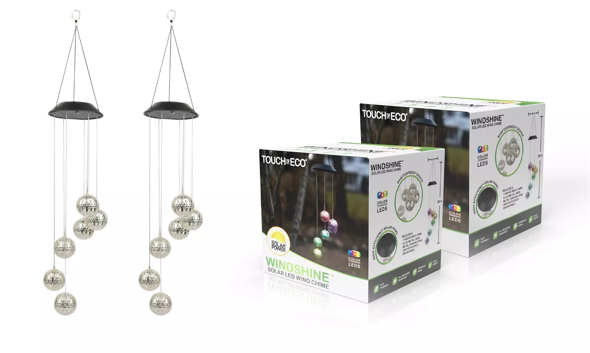  Solar Color Changing LED Mobile Wind Chime (1or 2 Pack)