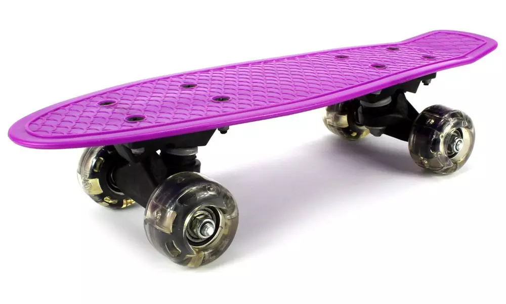 Lightweight Mini Cruiser Complete 16&quot; Inch Banana Skateboard (Purple) - Primary Image