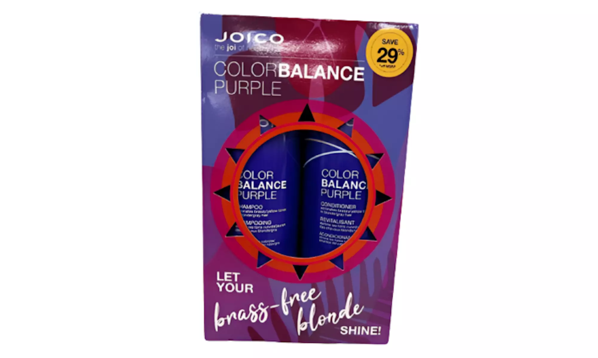 Joico Color Balance Purple Shampoo & Contioner 33.8 Oz/Liter Size Combo Set