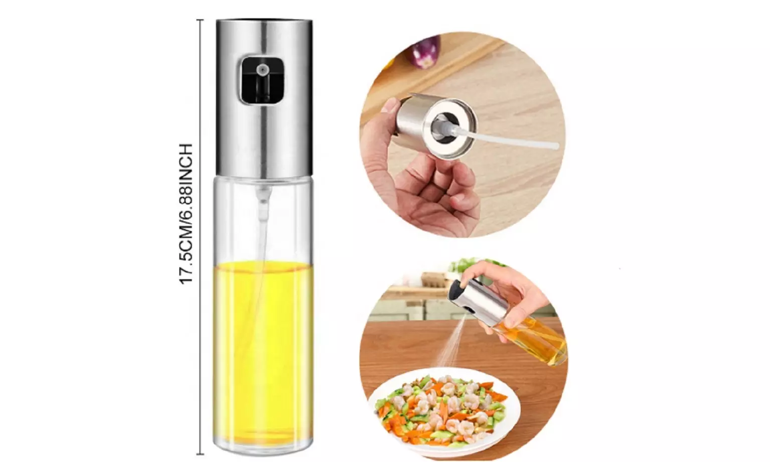 Stainless Olive Oil Sprayer Cooking Mister Spray Pump Fine Bottle Kitchen US