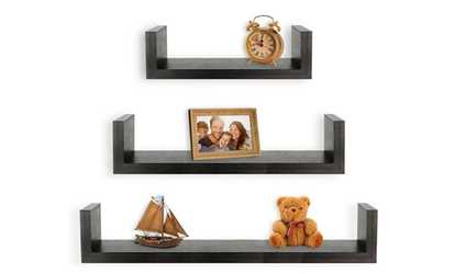 Greenco Floating U-Shaped Shelves (Set-of-3)