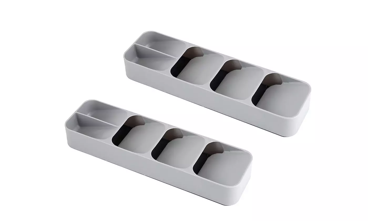 2PCS Drawer Cutlery Organizer Tray Kitchen Storage Holder Rack for Cutlery - Second Medium