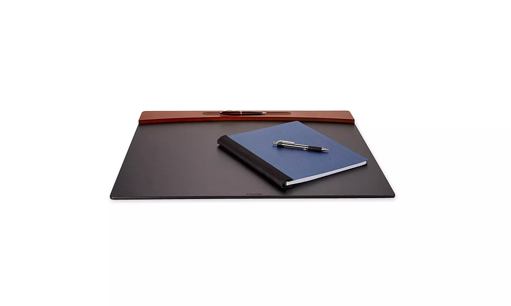 Rolodex Corporation ROL23390 Desk Pad With Wood Pencil Ledge- Mahogany - Primary Image