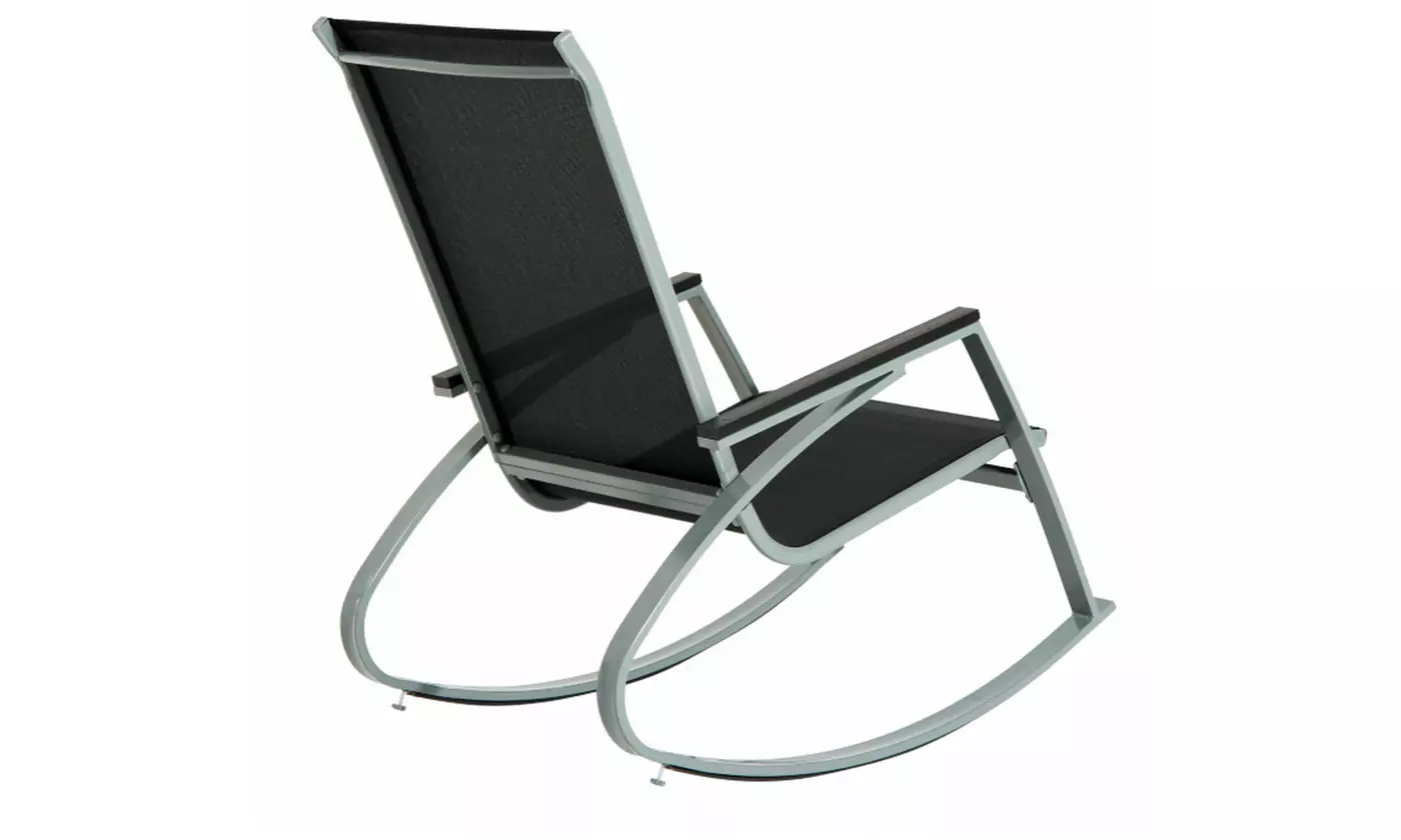 Patio Rocker Chair Sling Porch Seat Deck Outdoor Backyard Rocker Metal New - Primary Image