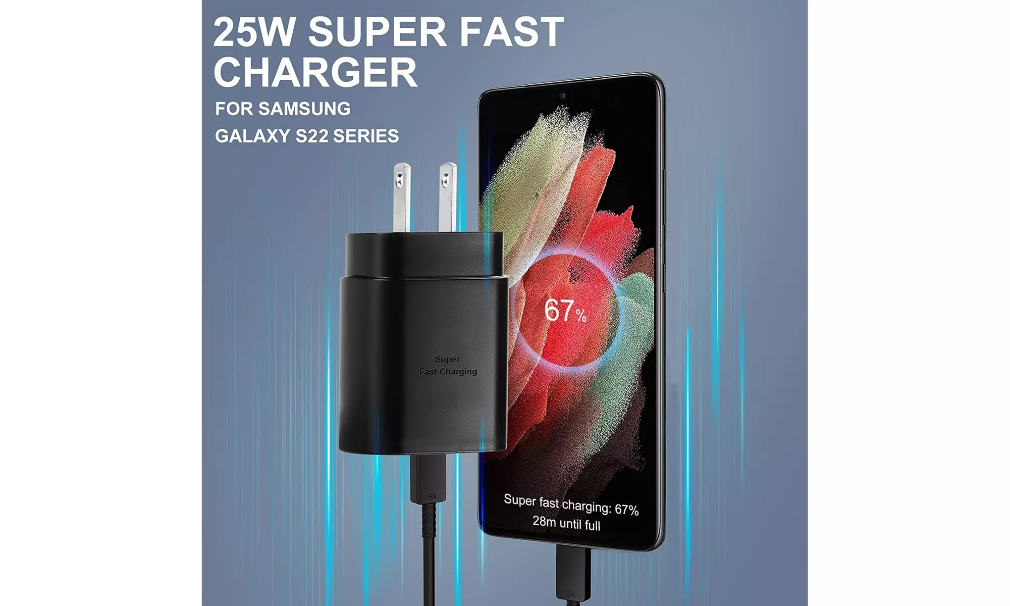 Super Fast Charger Type C, 25W USB C Wall Charger & Cord - Primary Image