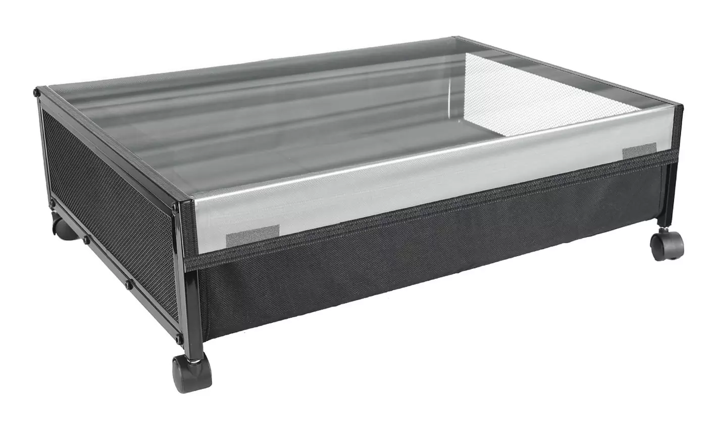 NewHome Under Bed Storage Bins with Rolling Wheels & Clear Lid (2-Pack)