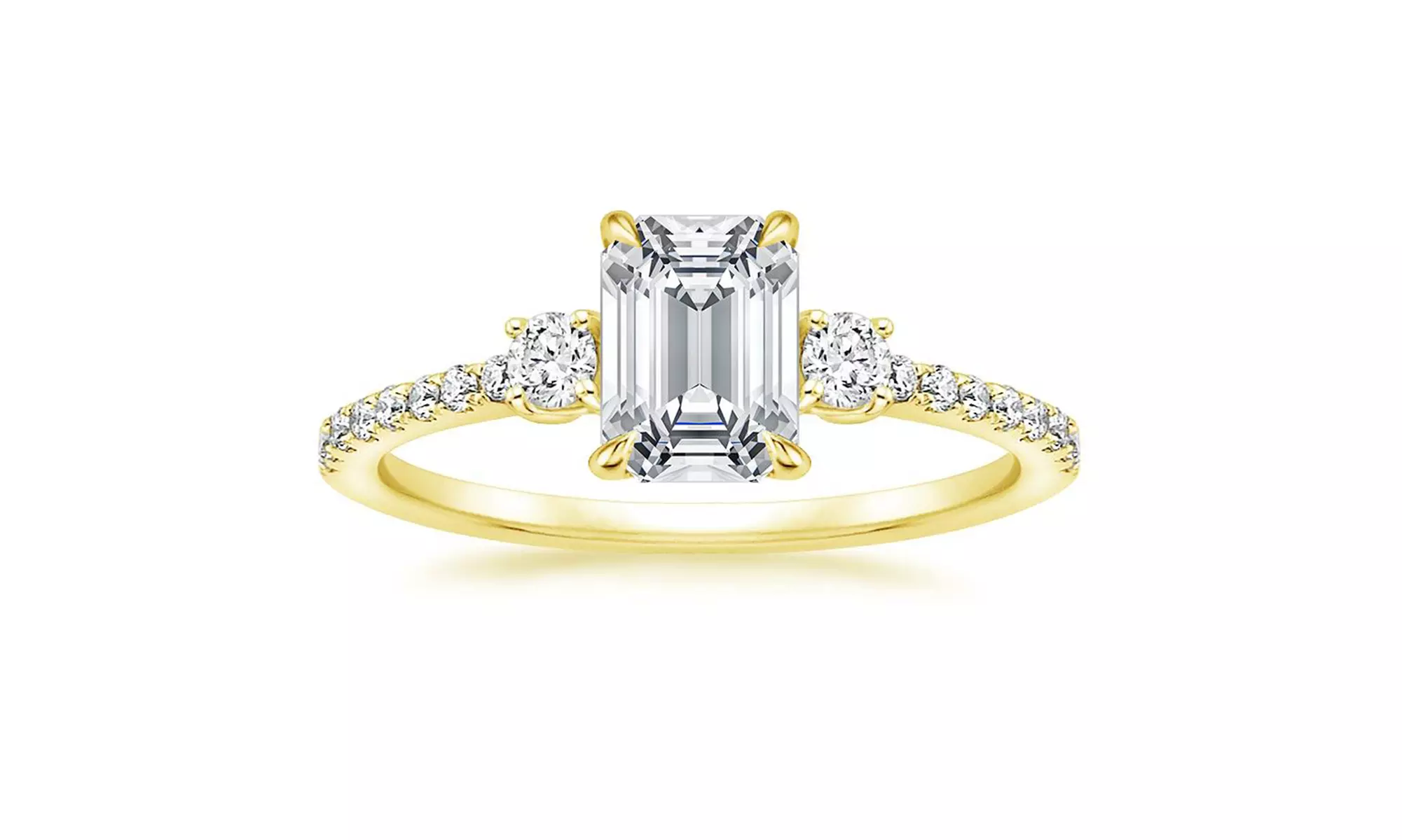 Sterling Silver Round-cut Swarovski, Crystal studded 3 Stone plus Ring for Women