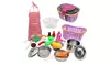 Iuhan Kids Stainless Steel Cookware Apron Chef Hat Kitchen Pretend Play Toys set