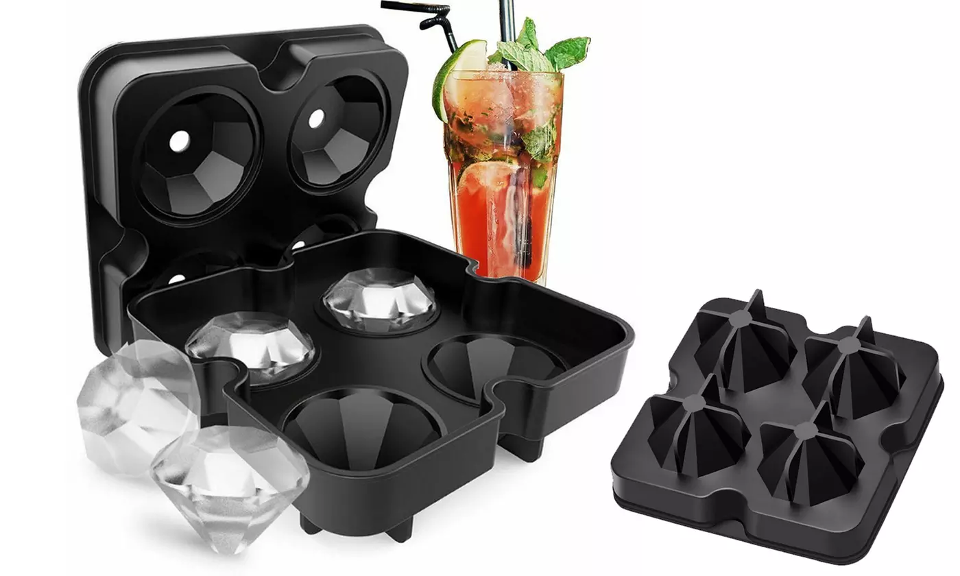 3D Diamond Ice Cube Mold Maker Whiskey Party Bar Tools - Primary Image