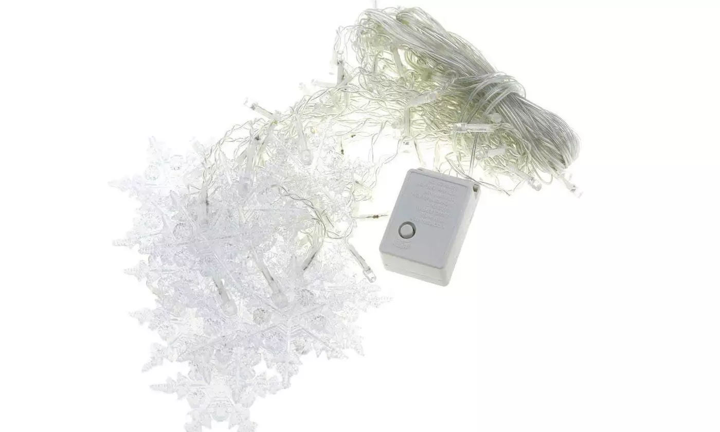 96 LED Christmas Snowflake LED Curtain String Lights Window Curtain Lights