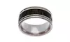 Stainless Steel Men's Matte and Polished Zig Zag Spinning Ring
