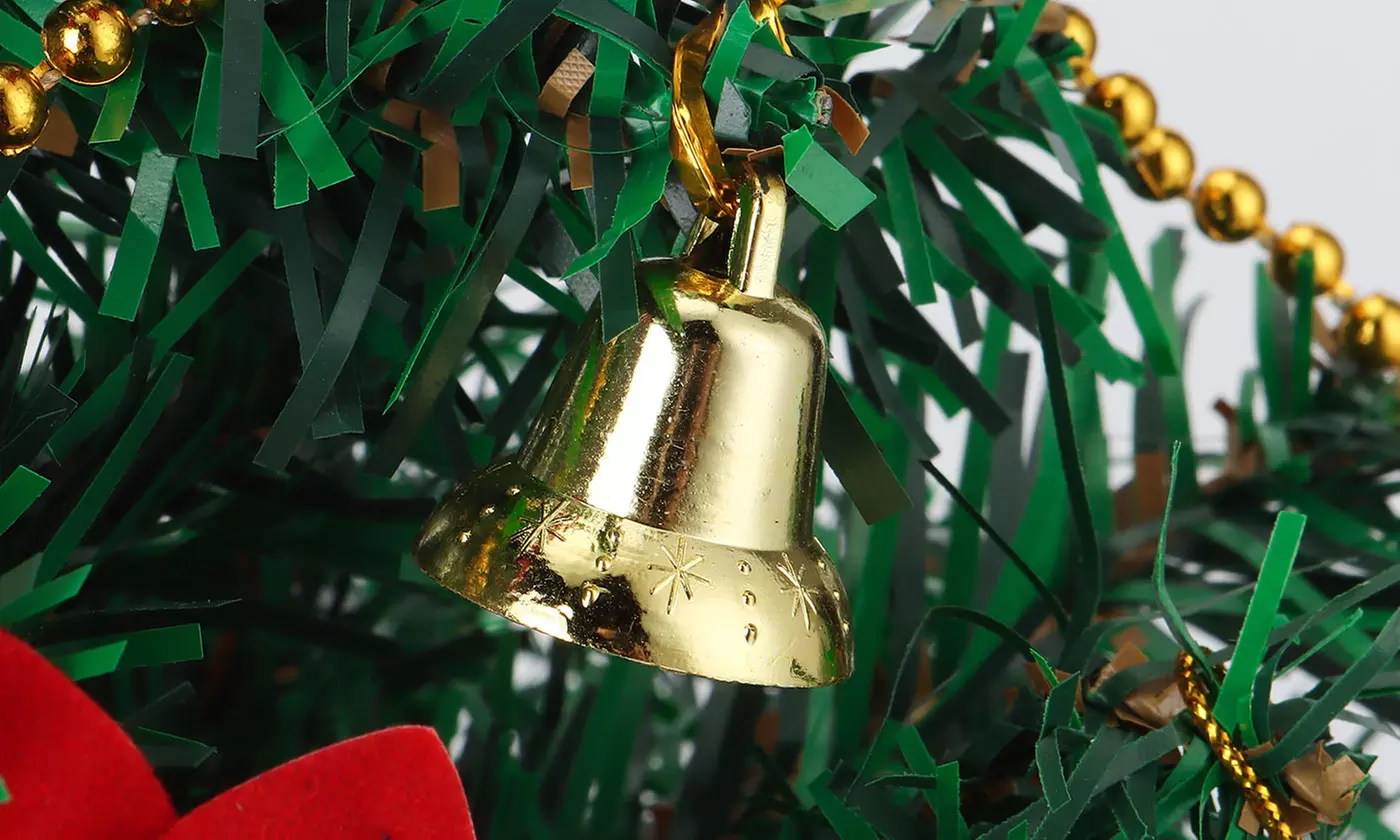 Miniature Tabletop Pine Christmas Tree with Hanging Ornaments