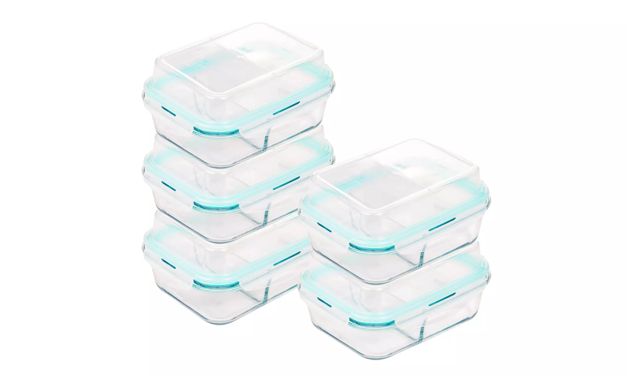 Borosilicate Glass Meal Prep Containers with Snap Locking Lids (1-3or 5 Pack)