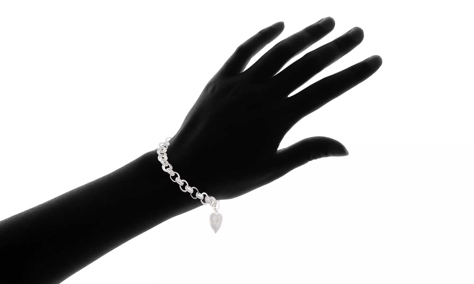 Lumineux Diamond Accent Heart Charm Bracelet  - Primary Image