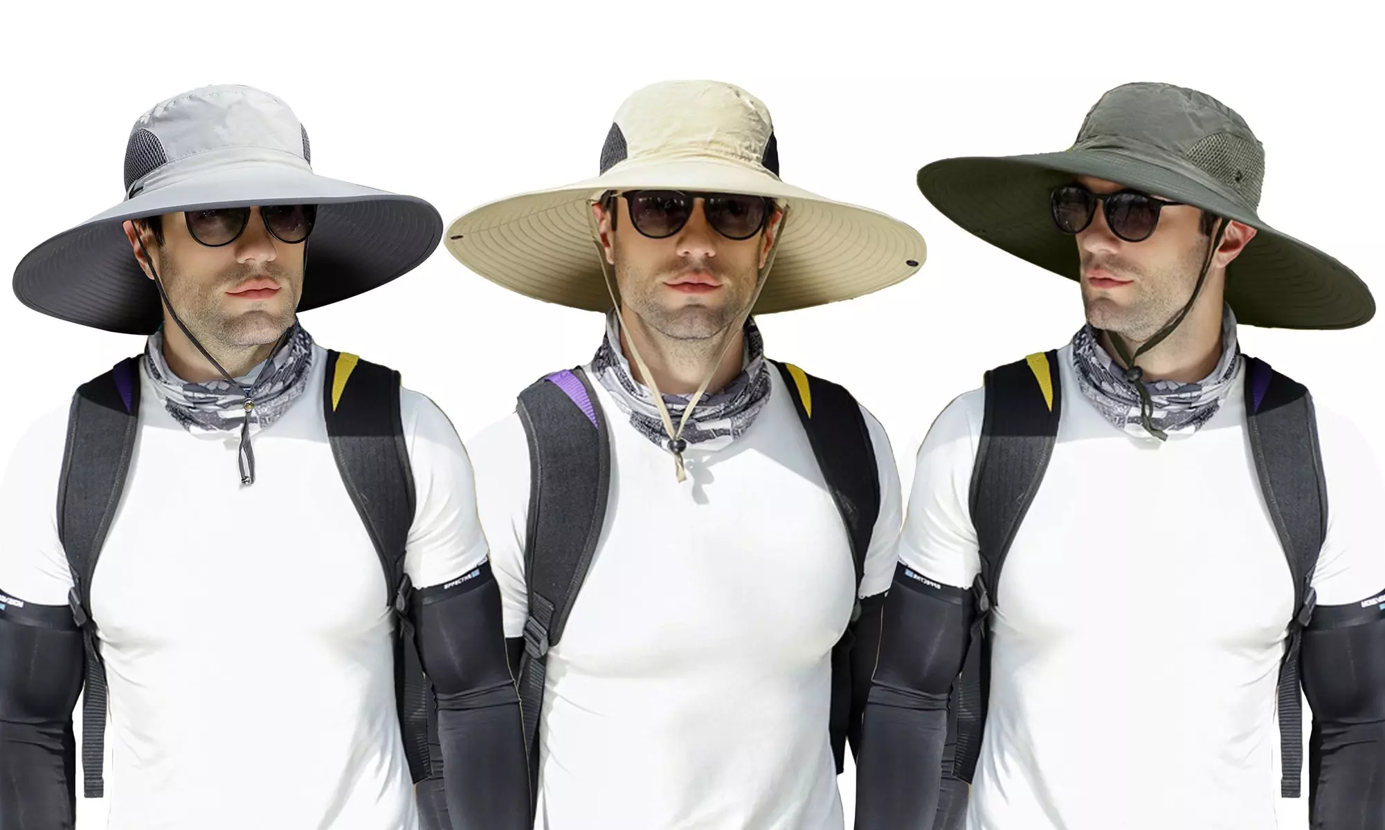 Men's Wide Brim Outdoor Boonie Bucket Hat with UPF50 Sun Protection - Primary Image