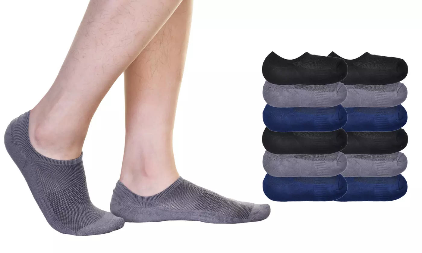 Women's Cotton No-Show Socks w/Cushioned Sole and Heel Grip (12 Pack) - Primary Image