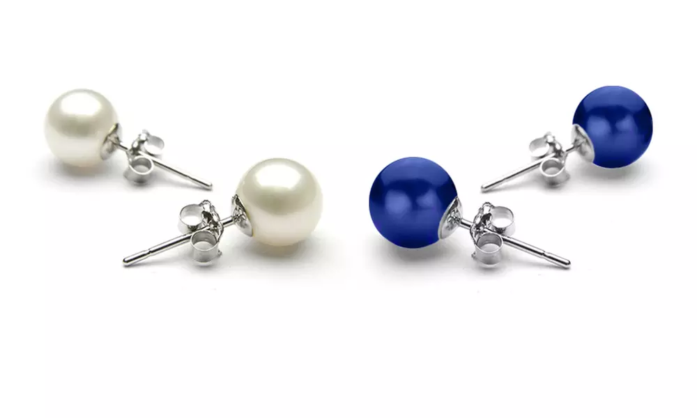 Set of 2 8mm Pearl Stud Earrings
