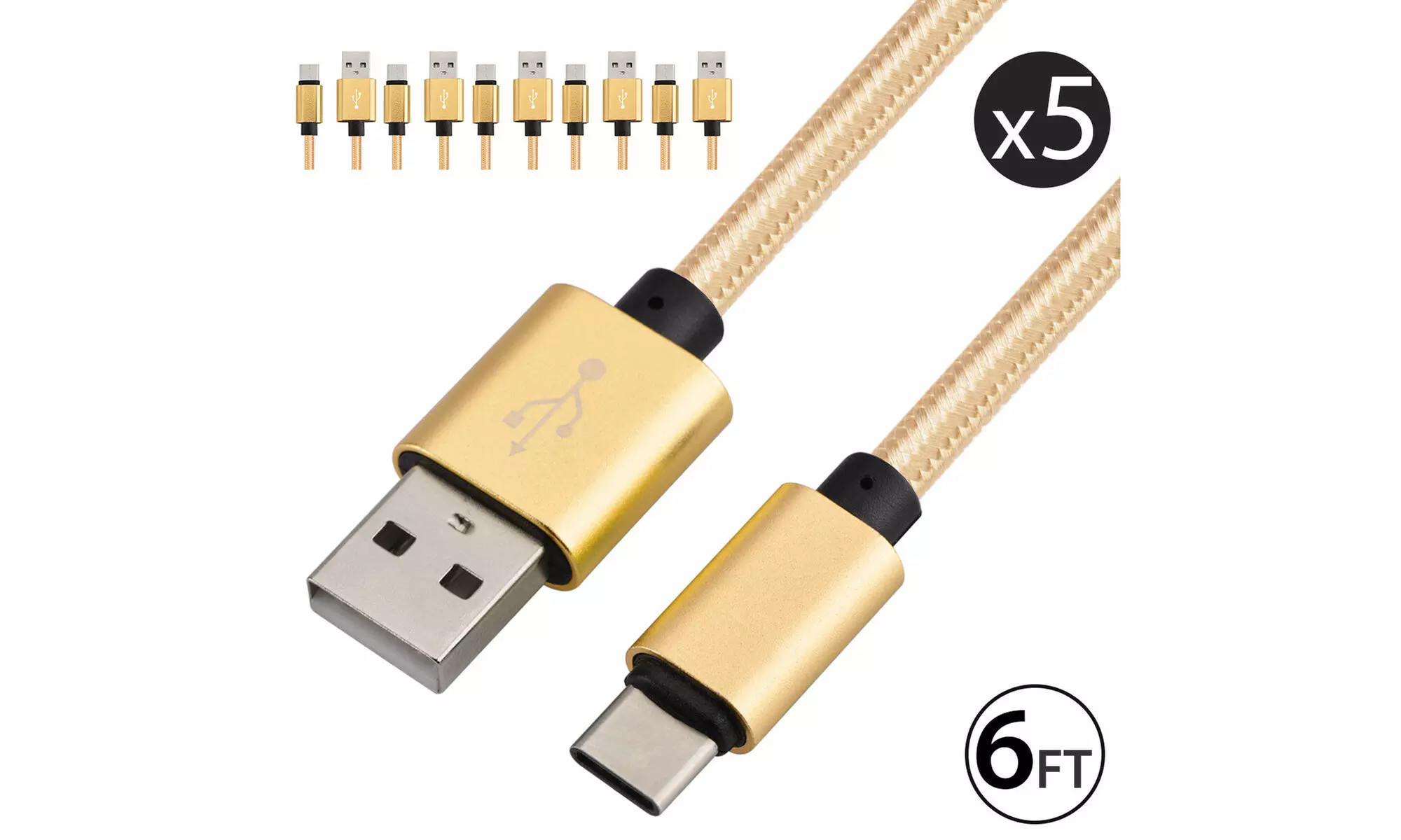 5x Samsung Galaxy S8 S9 S10 S10e Note 8 9 USB-C Type C Cable Fast Charging Cord - Primary Image