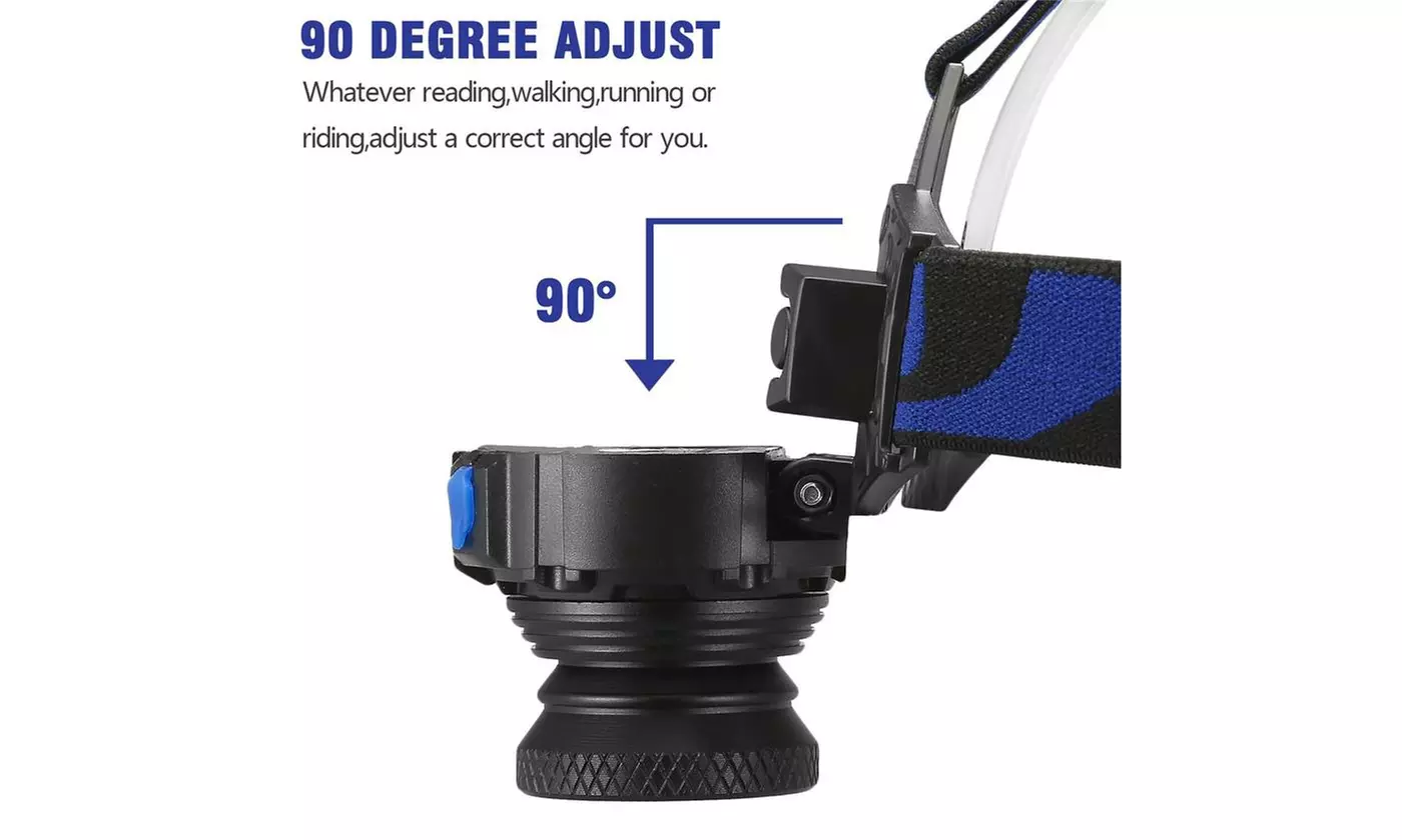 Tactical Headlight Cree XM-L 20000LM Rechargeable T6 LED Headlamp