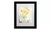 Sheila Golden 'Yellow Flower Blossoming' Matted Black Framed Art