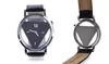 Valentine Day Gift Leather Band Stainless Steel Sport Analog Quartz Wrist Watch