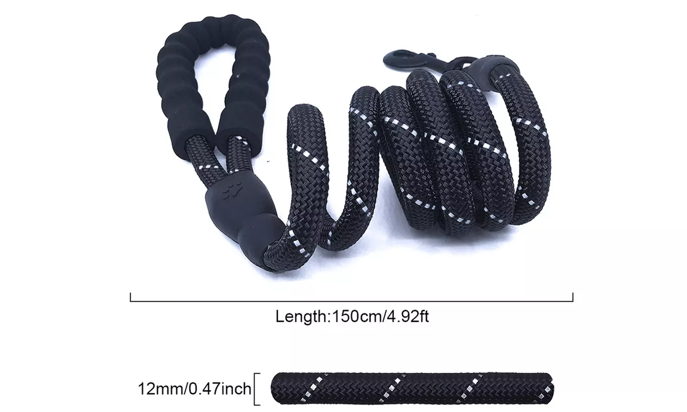5 FT Dog Leash Reflective Nylon Rope Pet Running Tracking Leashes