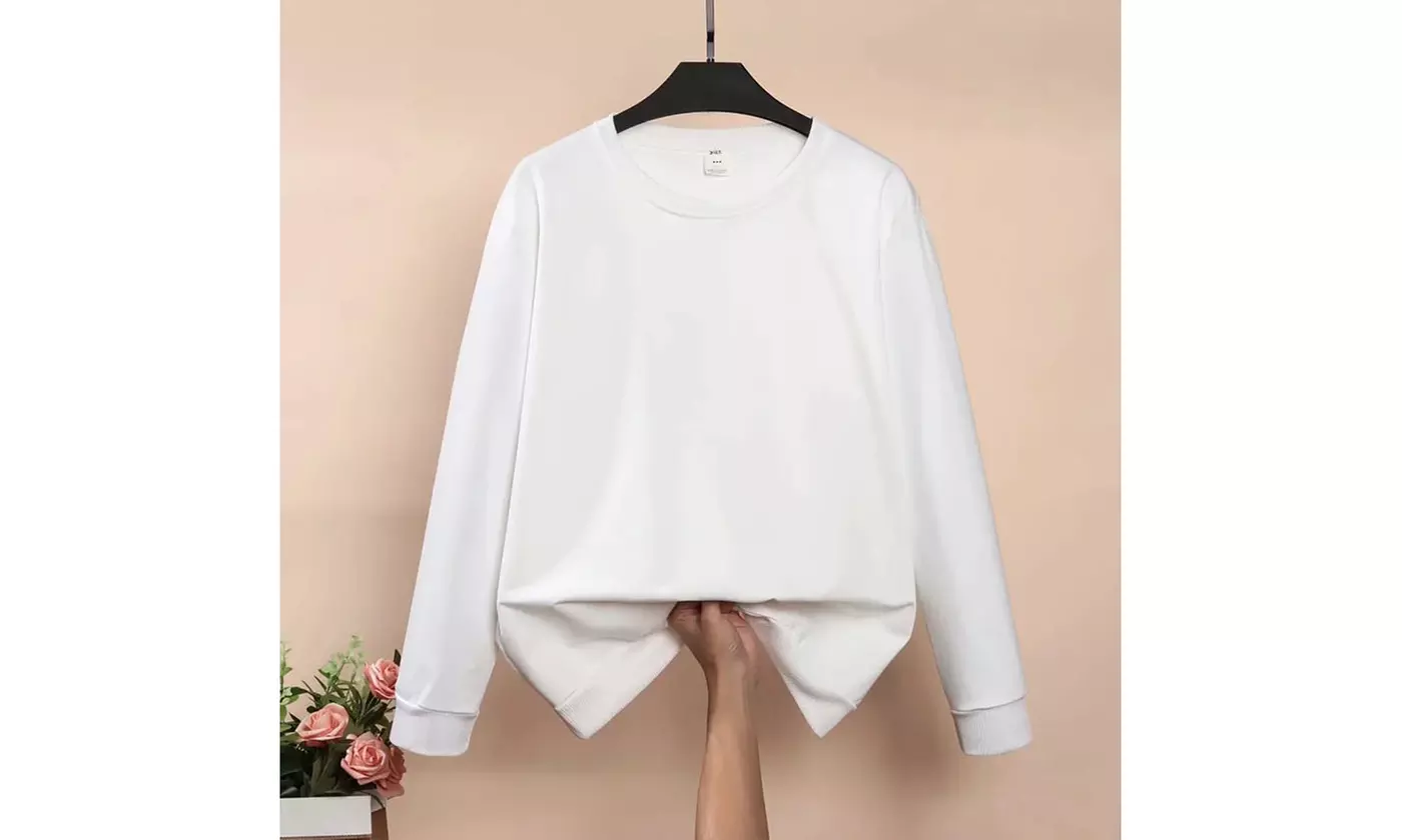 Men's Long Sleeves Crew Neck Fleece Lined Pullover Sweatshirt 