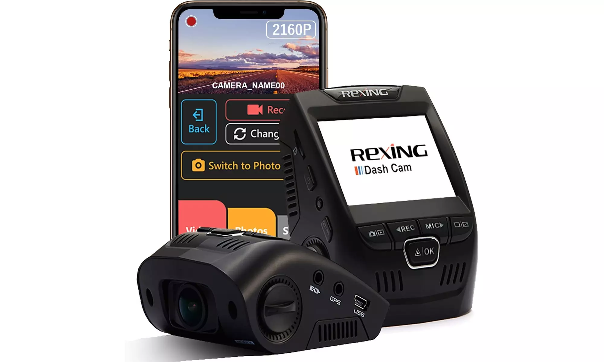 Rexing V1 Car Dash Cam 2.4" 1080p 170 degree Wide Angle in Black - Primary Image