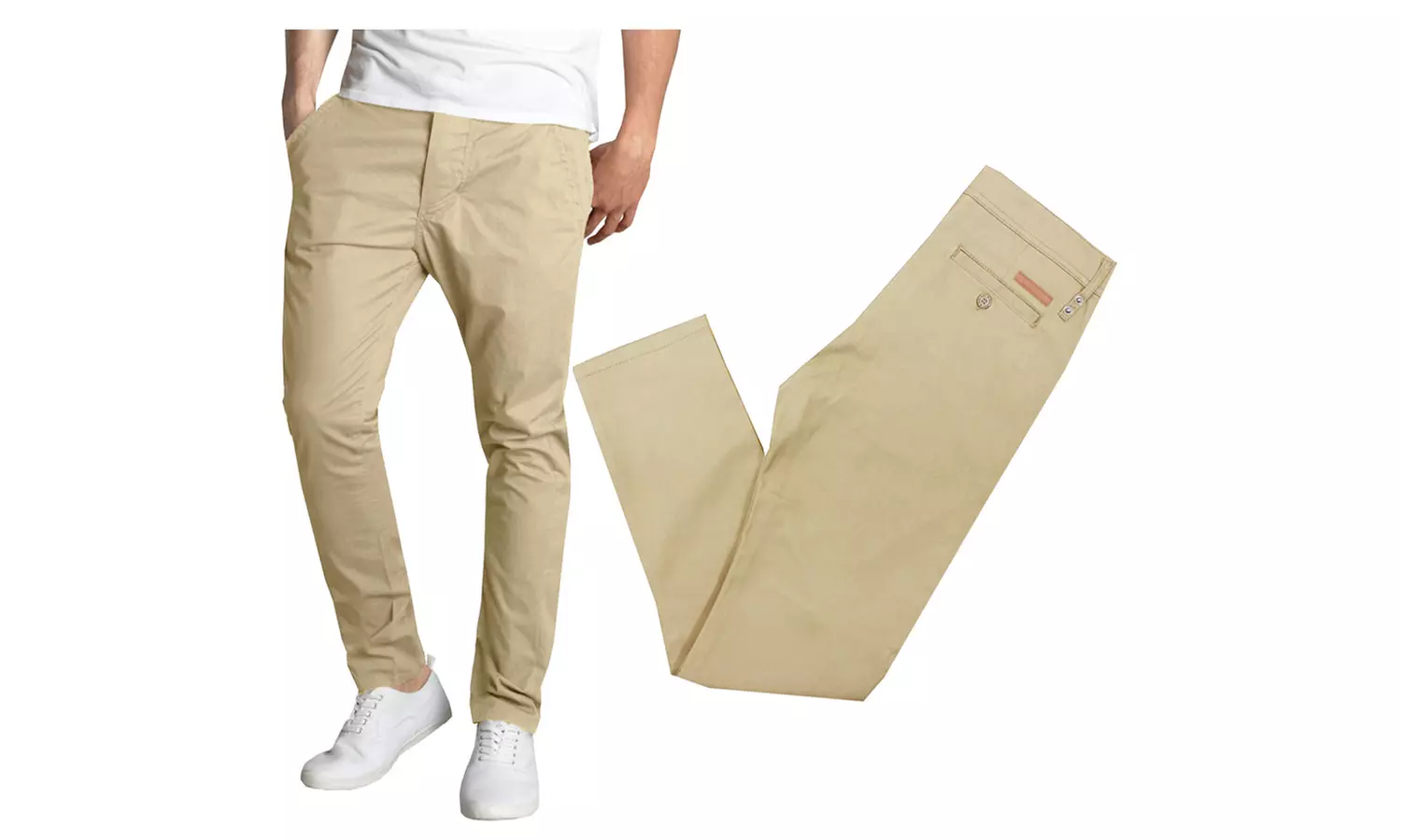 Galaxy By Harvic Men's Slim-Fit Stretch Chino Pants - Multiple Inseams Available