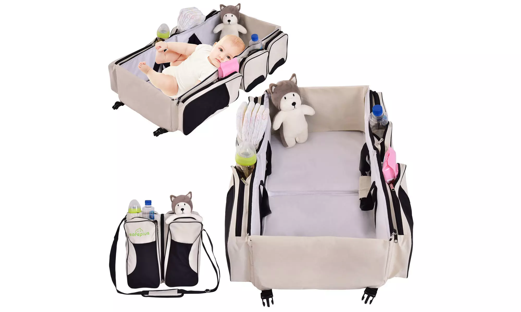 3 in 1 Portable Infant Baby Bassinet Diaper Bag Changing Station Nappy - Primary Image