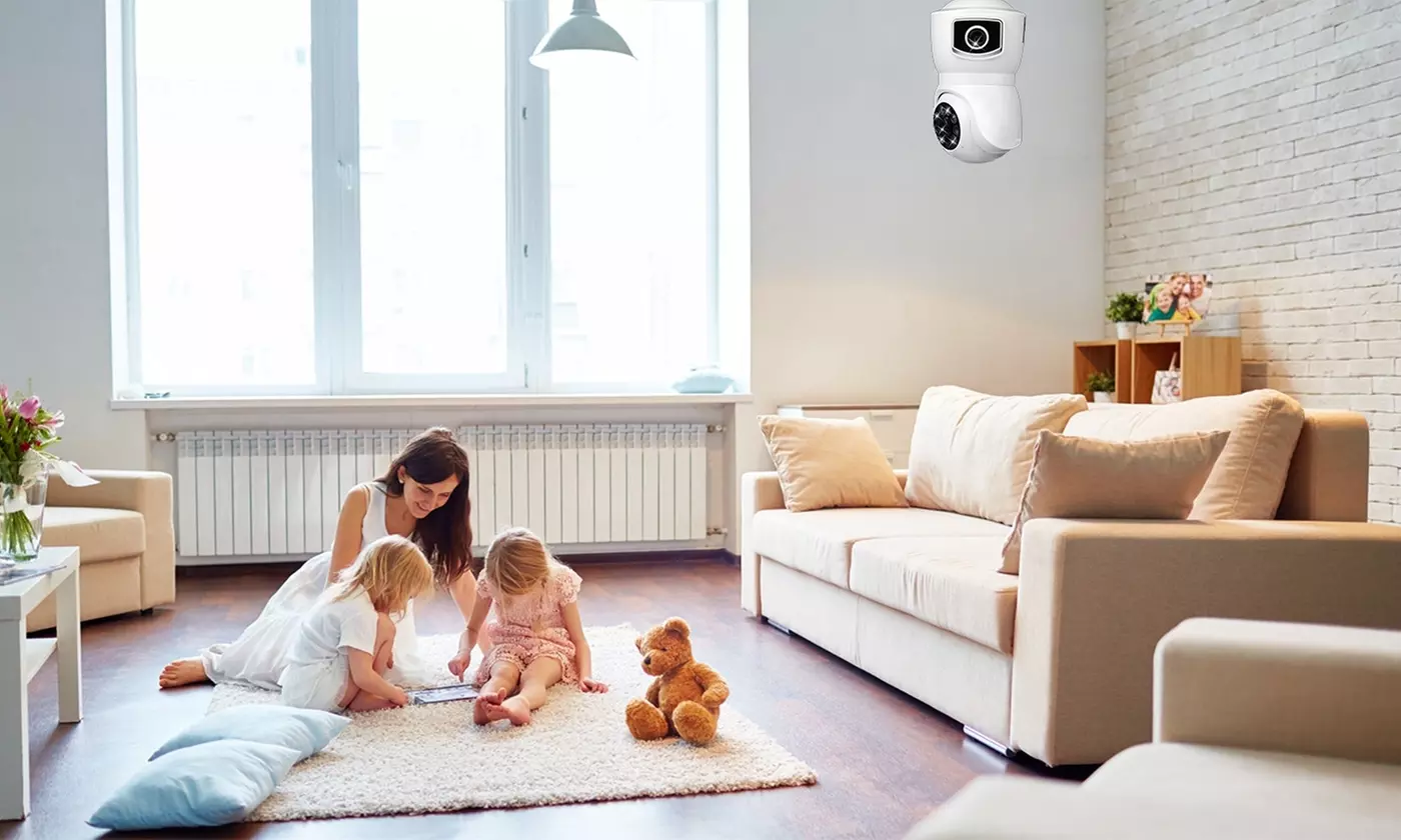 iMounTEK 1080P Dual Lens E27 WiFi Security Camera with AI Alerts and App Control