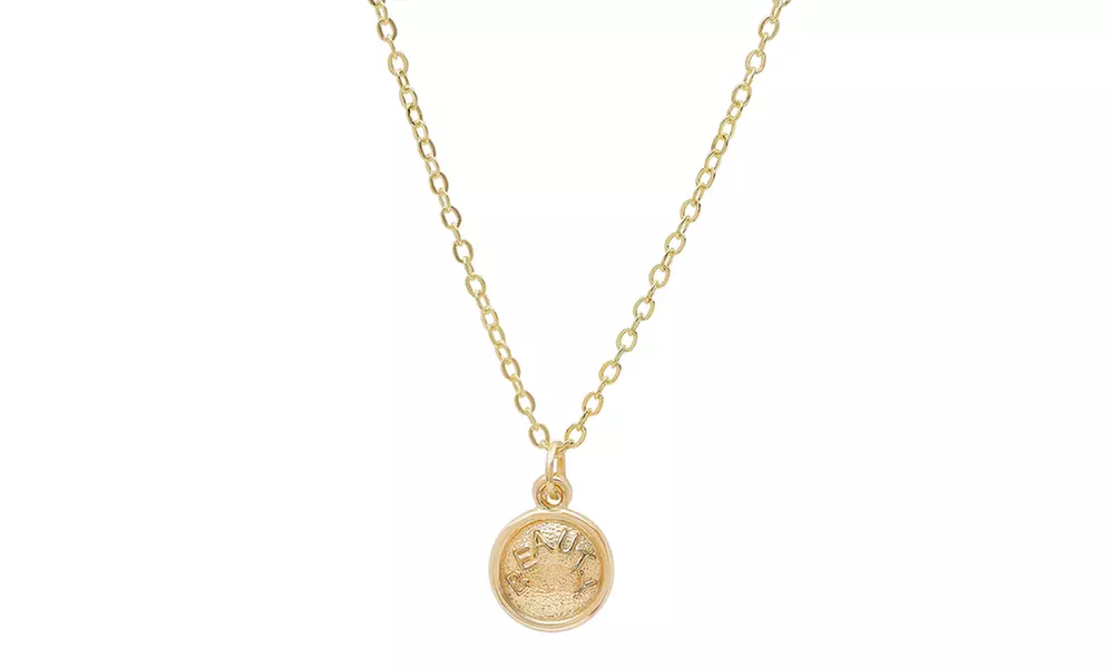 Disc Pendant Necklace In 14K Solid Gold