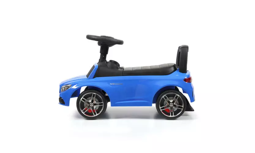 Mercedes-Benz Kids Ride On Push Car Foot To Floor Stroller Toddler w/ Horn Blue - Second Medium