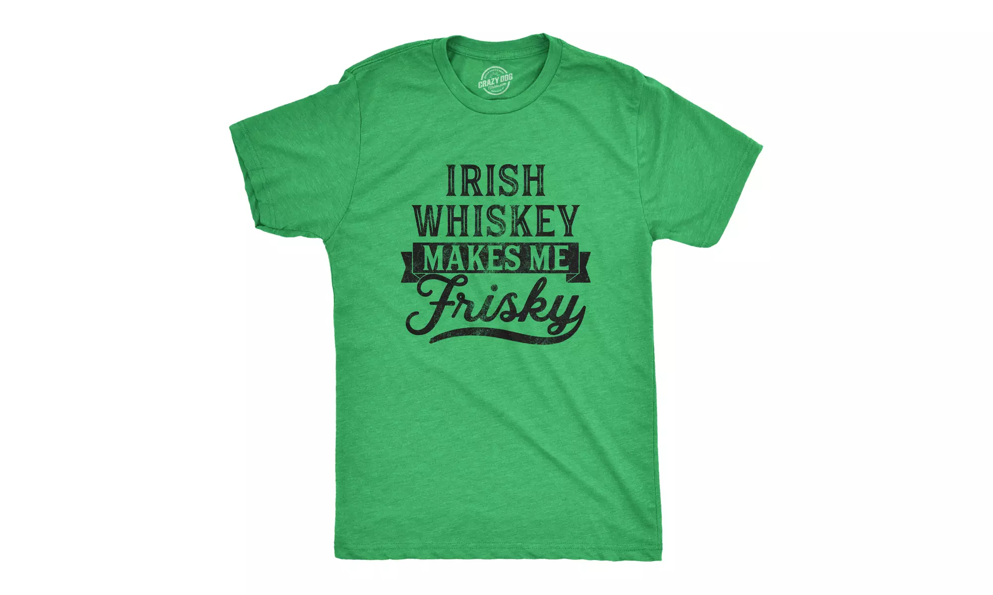 Mens Irish Whiskey Makes Me Frisky T Shirt Funny St Patricks Day Drinking Tee - Primary Image