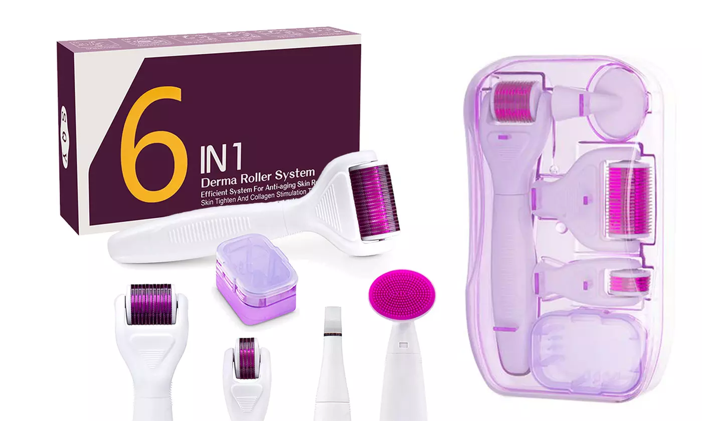 5 -6 in 1 Derma Roller Microneedle Face and Full Body Roller Kit - Primary Image