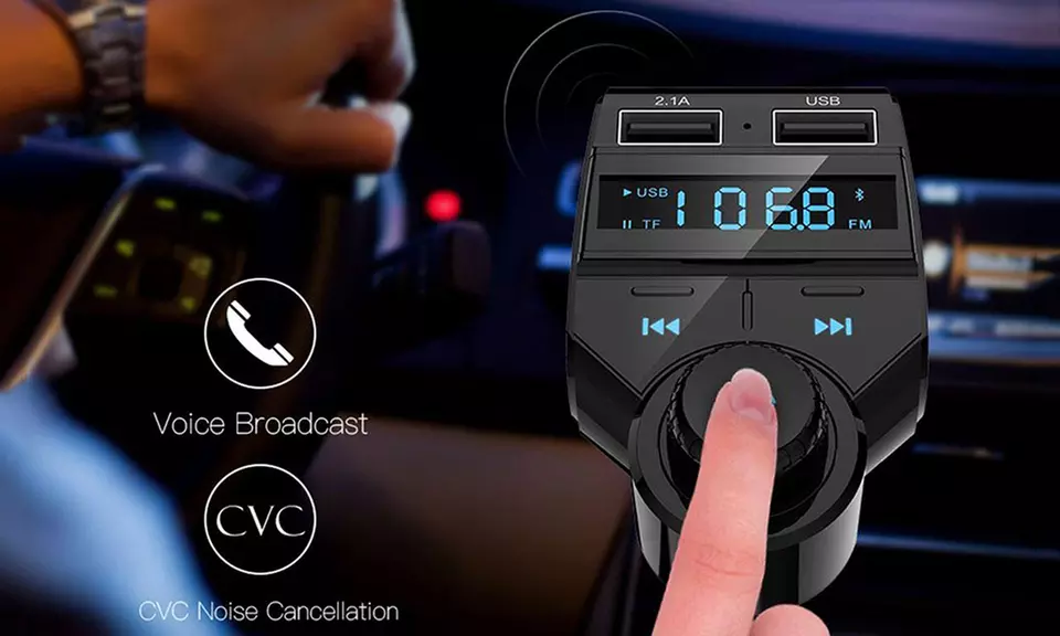 Car Cigarette Lighter Bluetooth Car Charger MP3 Player FM Transmitter - Primary Image