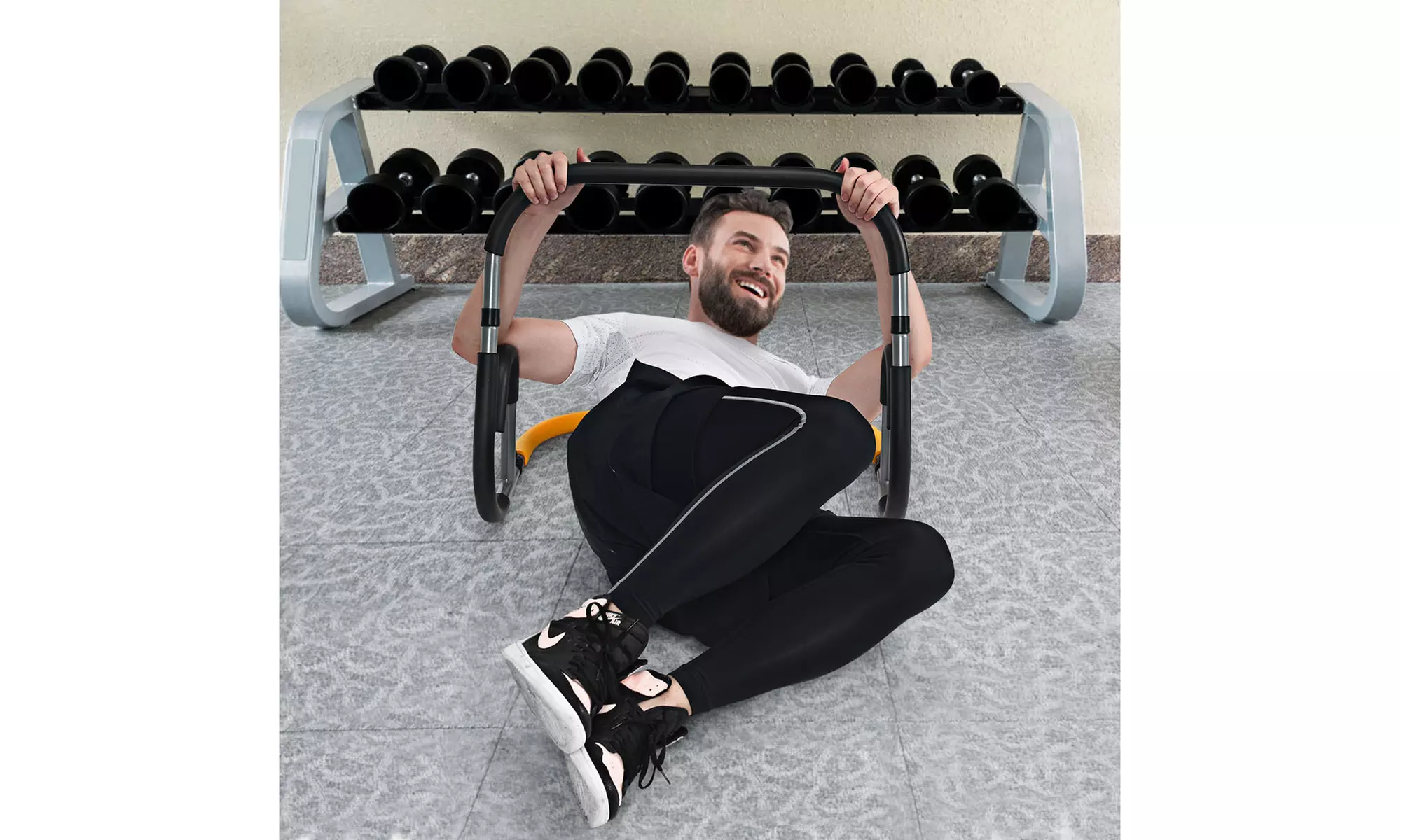 Goplus Ab Fitness Crunch Abdominal Exercise Workout Machine Glider Roller Pushup - Second Medium