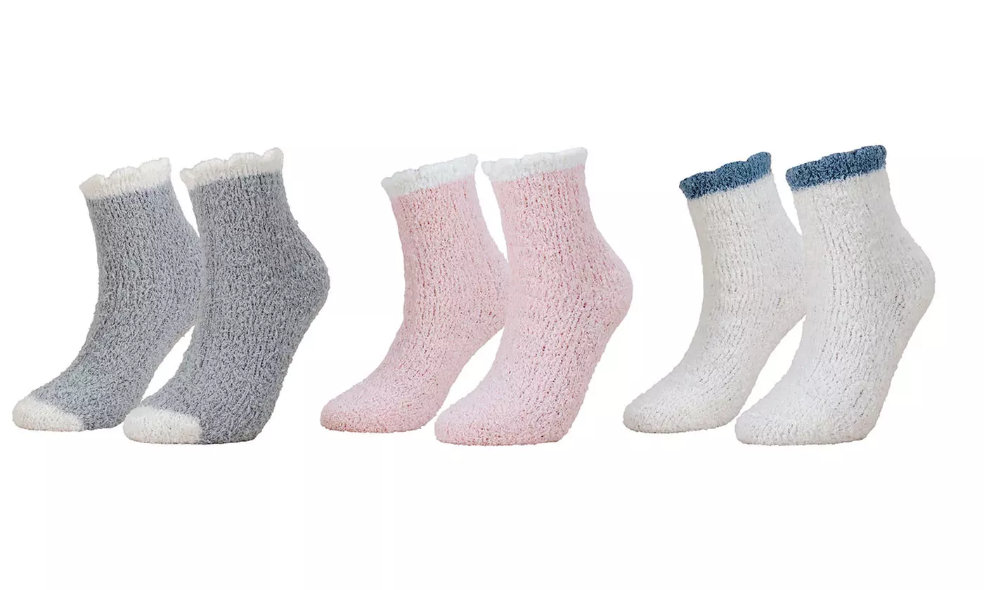 3 Pack Socks Soft Cozy Fluffy Slipper Winter Warm Christmas Stocking
