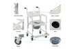 Medical Commode Wheelchair Bedside Toilet Seat Bathroom Shower w Locking Casters - Second Medium