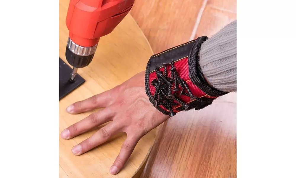 Magnetic Wristband with Embedded Magnets for Holding Screws