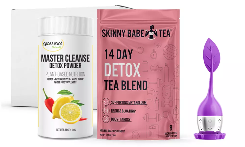 Detox In A Box with Skinny Babe Tea, Master Cleanse & Tea Infuser (3- Piece Set) - Primary Image