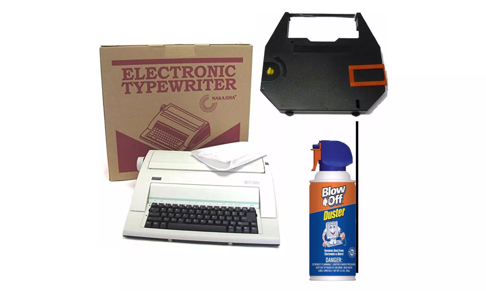 Nakajima Electronic Typewriter WPT-150 with Correct Film Ribbon and Bundle - Primary Image