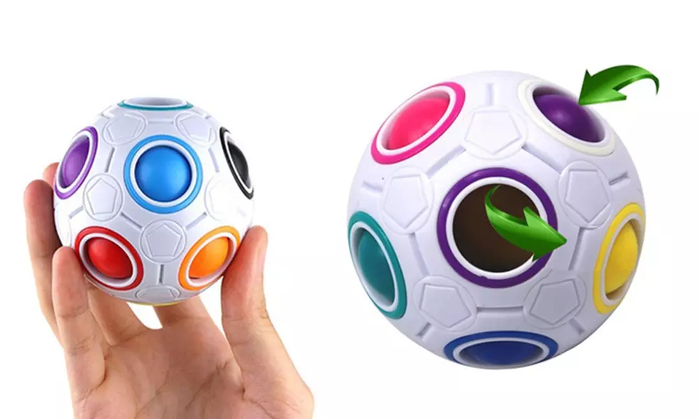 Magic Rainbow Ball Cube Twist Puzzle for Kids Adults Fidget Toy Brain Teaser - Primary Image