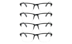 US 4-8 Pack Reading Glasses Readers Men Women Square Frame Spring Hinge Durable