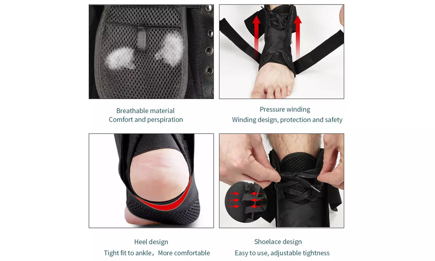 Ankle Brace Support Plantar Fasciitis Lace Up Stabilizer Sprain Wrap Pain Relief