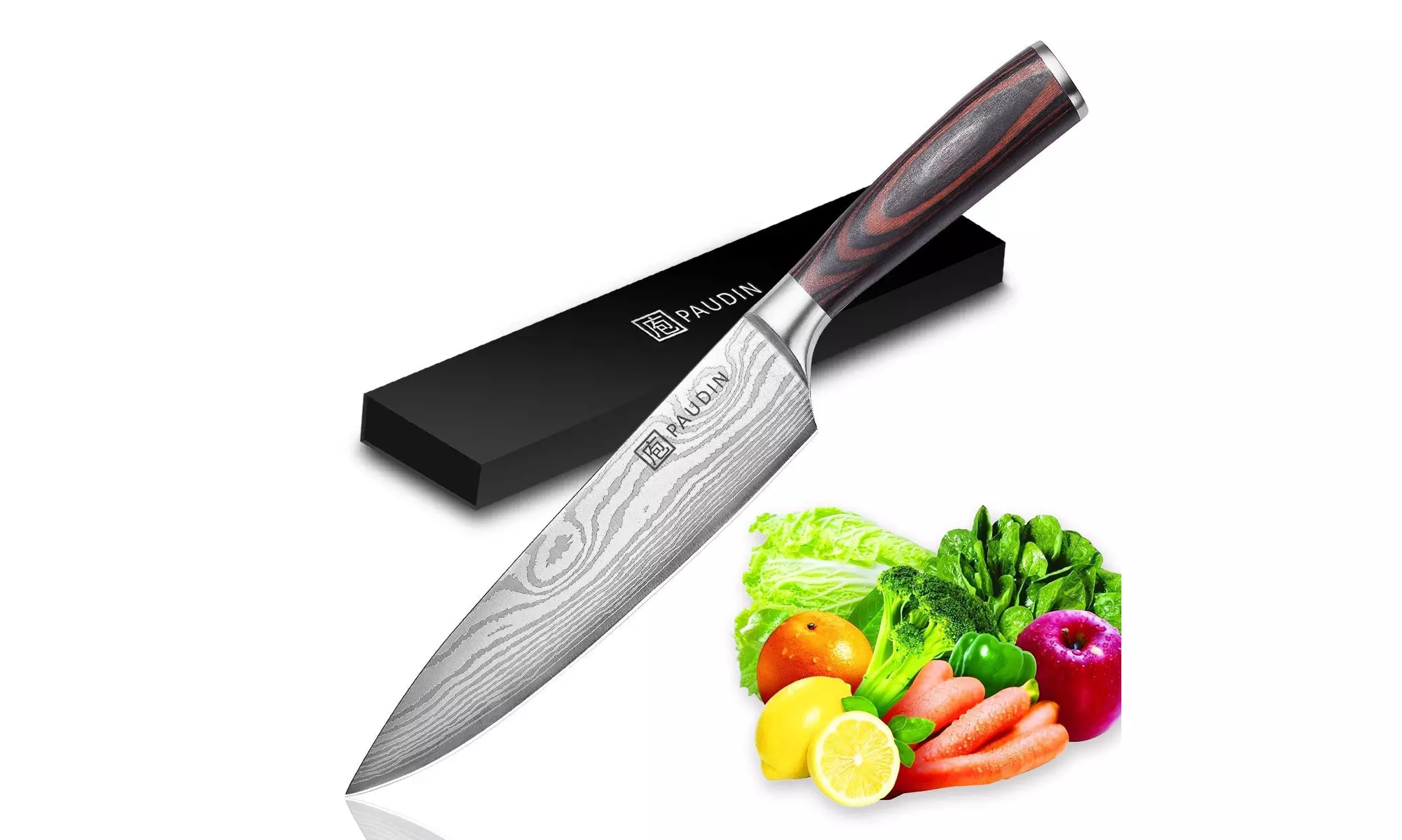 Chef Knife - PAUDIN Pro Kitchen Knife 8 Inch Chef's Knife N1 German High Carbon  - Primary Image