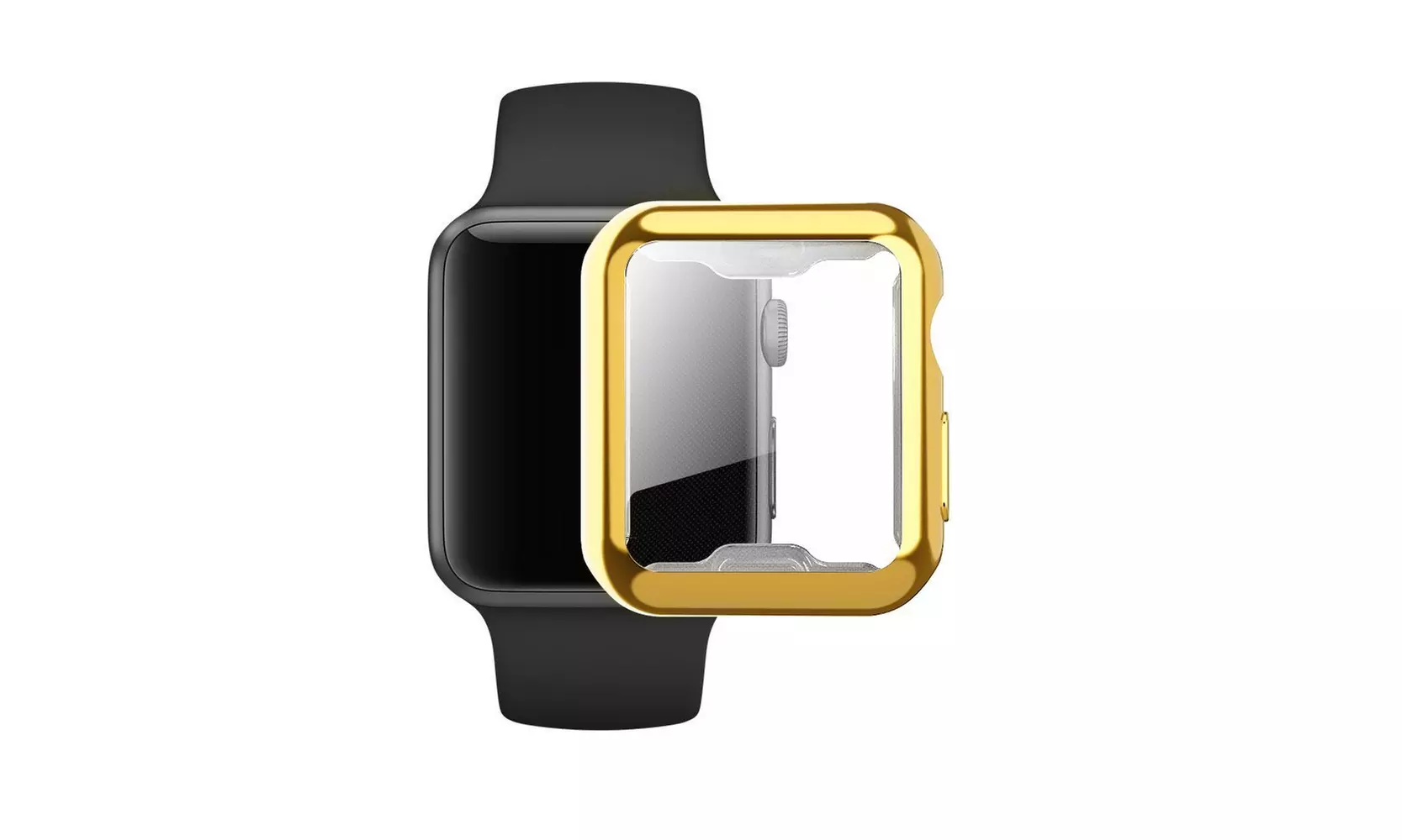 Chrome Full Cover Drop Resistant Bumper Screen Protector Case For Apple Watch